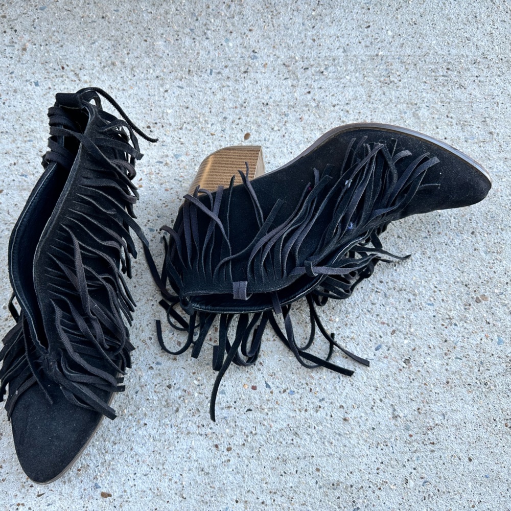 Fringe Heeled Booties
